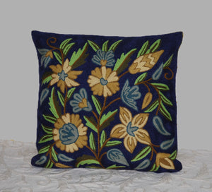 Woolen Embroidered Cushion Pillow Cover, Multicolor #CW1019