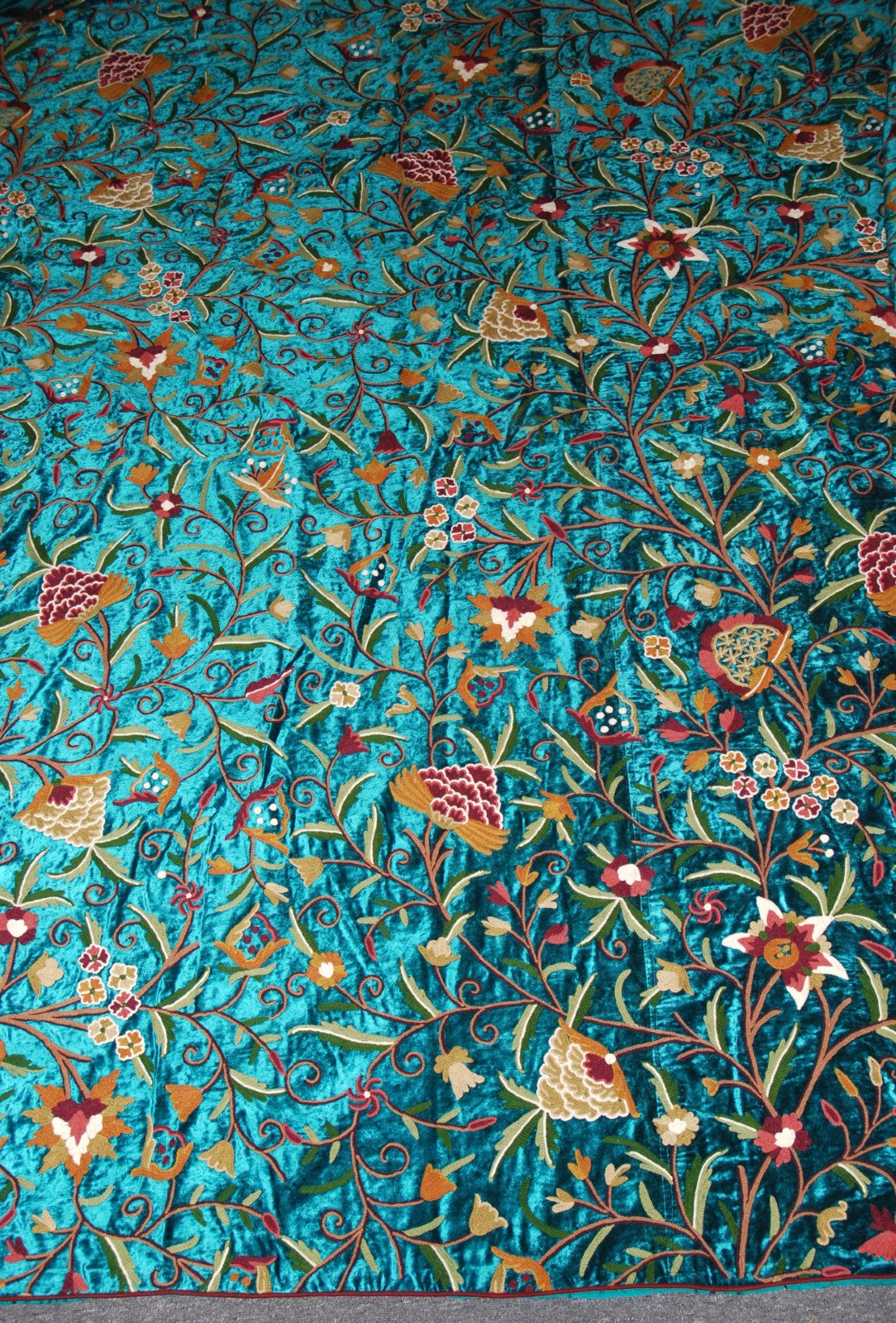 Multicolor Butterfly Cotton Crewel Embroidery Fabric #BFL401 - Best of  Kashmir