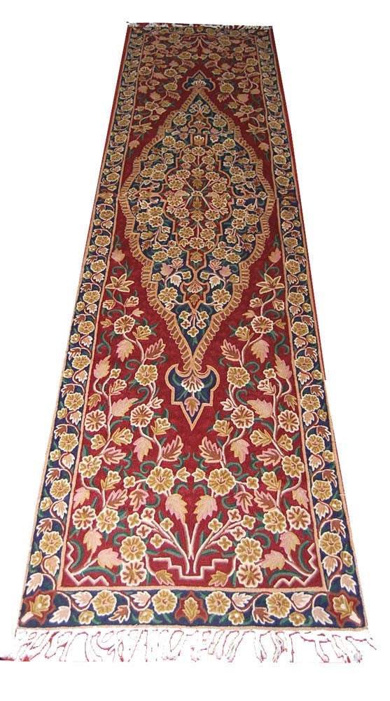 ChainStitch Tapestry Woolen Area Rug, Multicolor Embroidery 2x3 feet # -  Best of Kashmir