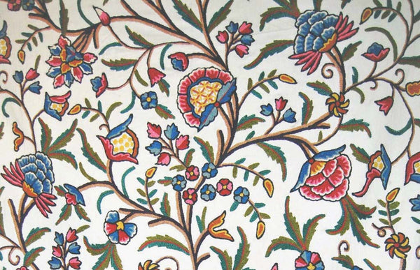 Multicolor Butterfly Cotton Crewel Embroidery Fabric #BFL401 - Best of  Kashmir